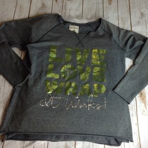 ItWorks Gray Long Sleeve Top Pullover Shirt SZ M